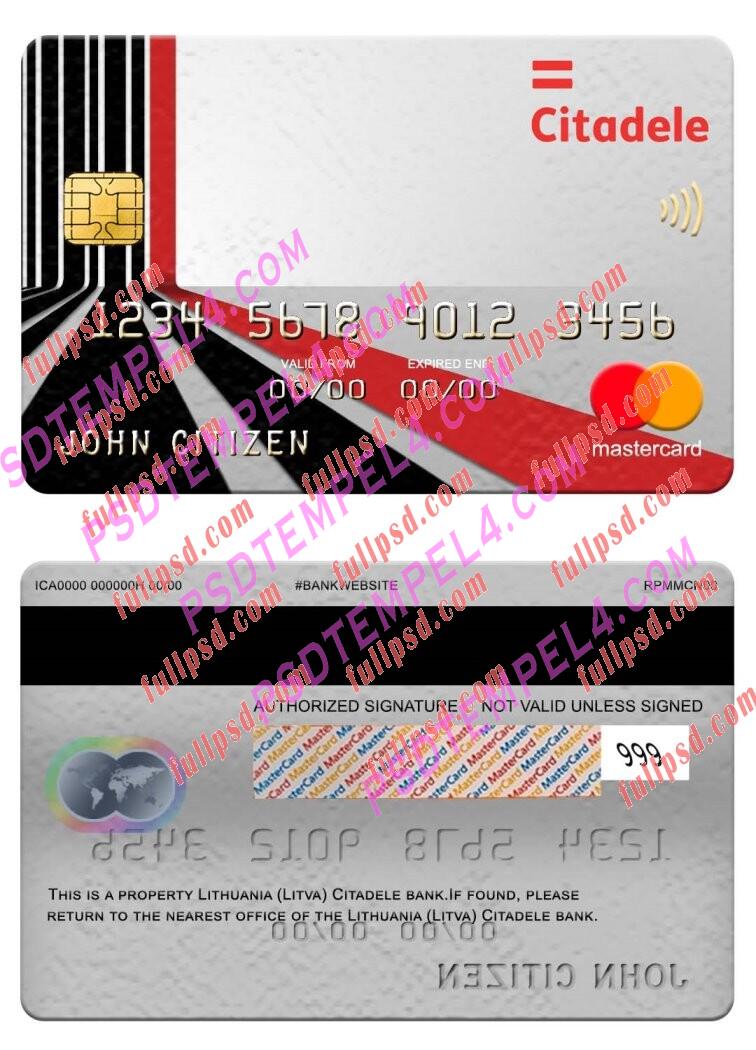 Lithuania Litva Citadele bank Mastercard PSD