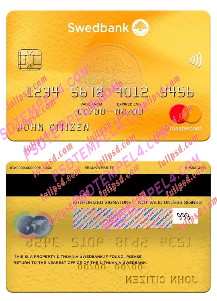 Lithuania Swedbank Mastercard PSD