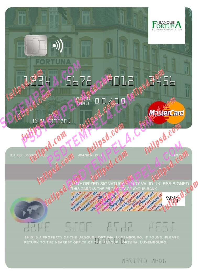 Luxembourg Banque Fortuna Mastercard PSD