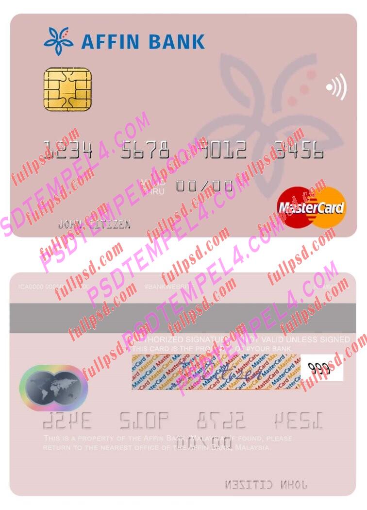 Malaysia Affin Bank Mastercard PSD