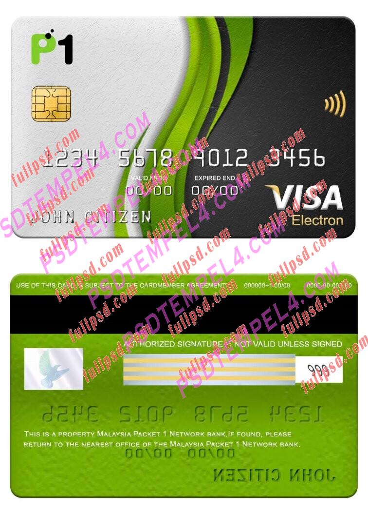 Malaysia Packet 1 Network bank visa electron card PSD