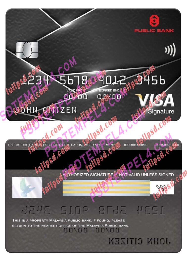 Malaysia Public Bank visa signature card PSD