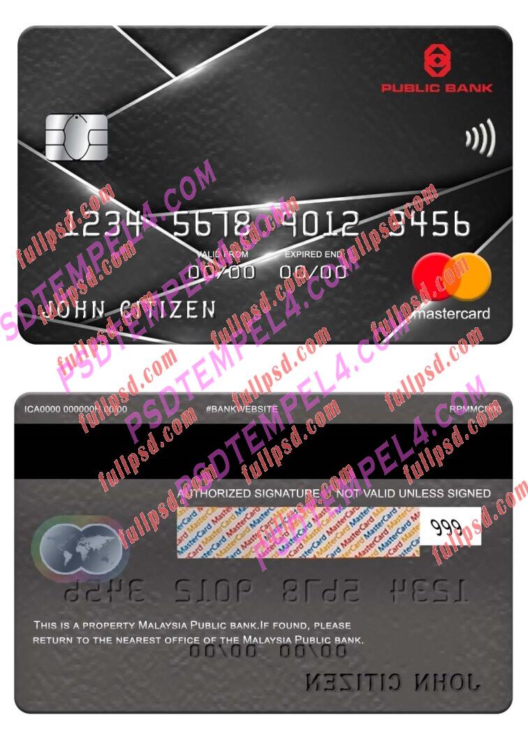 Malaysia Public bank Mastercard PSD