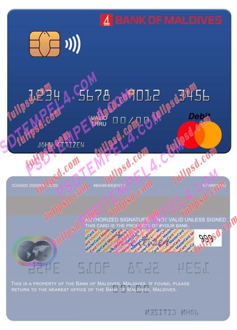 Maldives Bank of Maldives Mastercard PSD