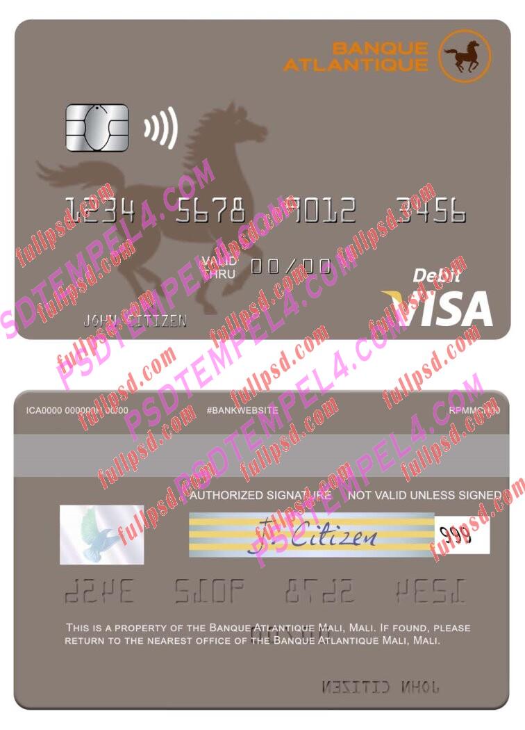Mali Banque Atlantique Mali visa debit card PSD