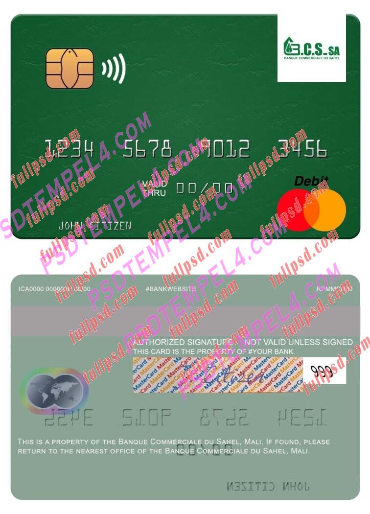 Mali Banque Commerciale du Sahel Mastercard PSD