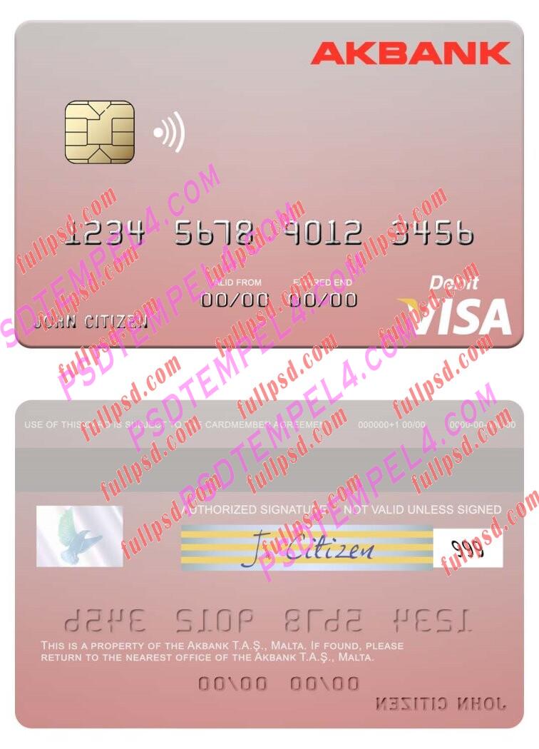 Malta Akbank T.A.S. visa debit card PSD