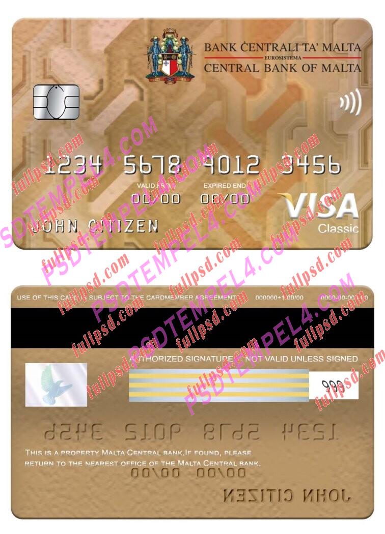 Malta Central Bank visa classic card PSD