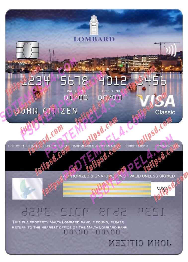 Malta Lombard Bank visa classic card PSD