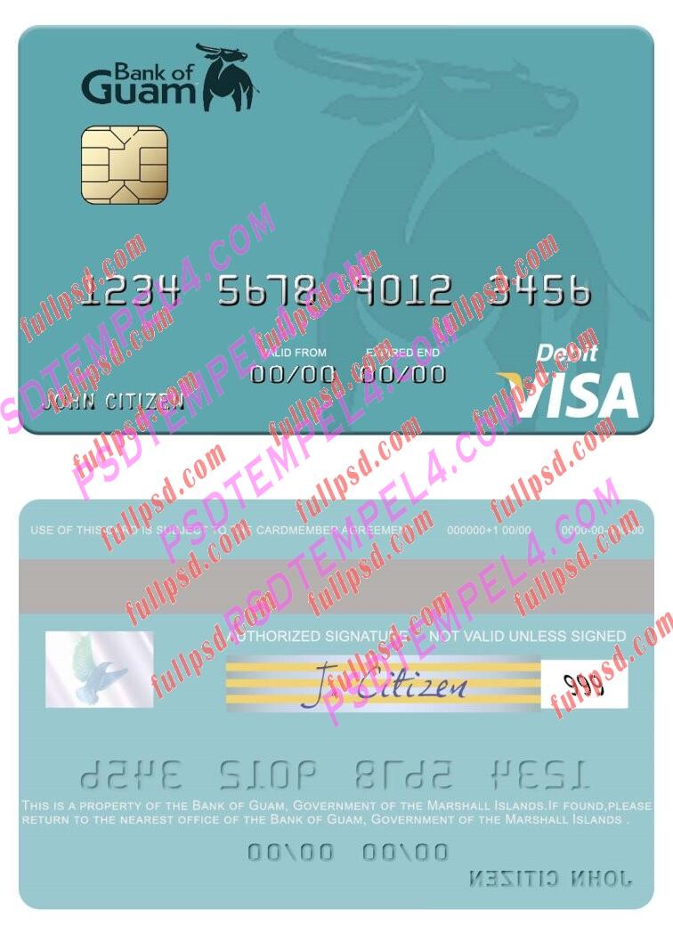 Marshall Islands Bank of Guam visa debit card PSD