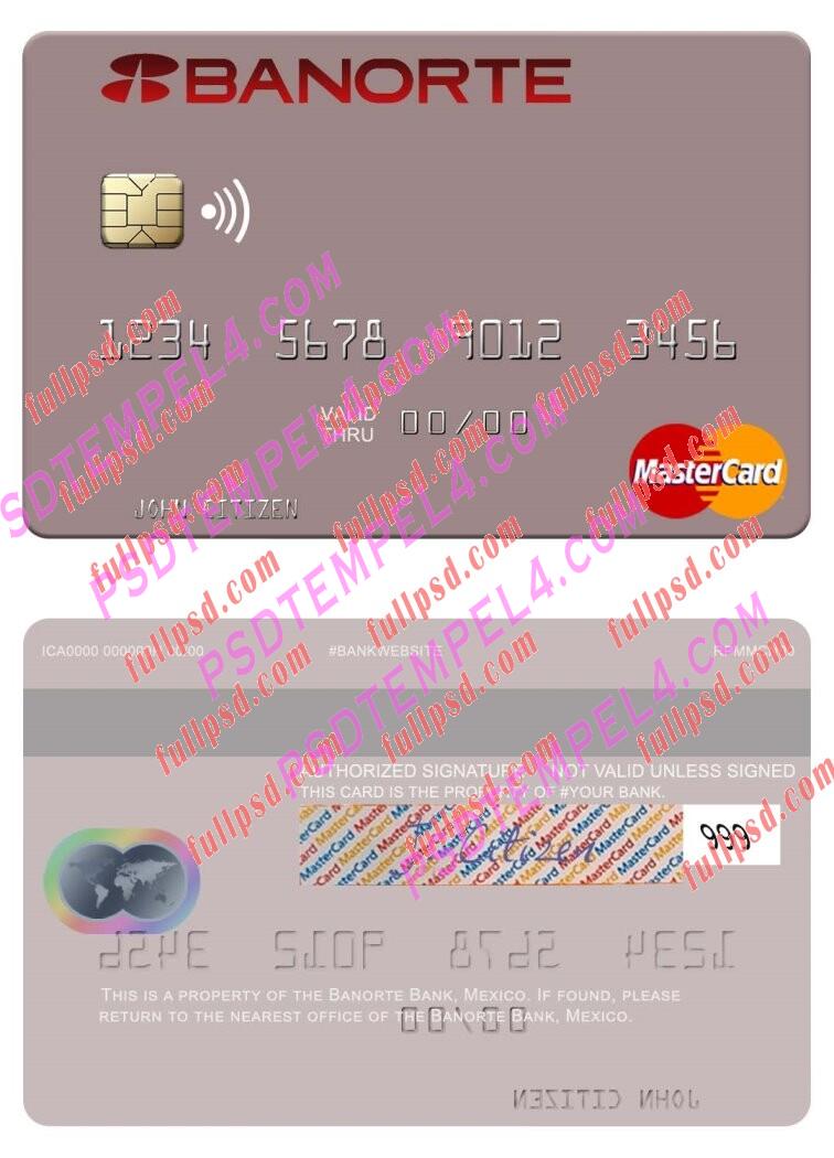 Mexico Banorte Bank Mastercard PSD