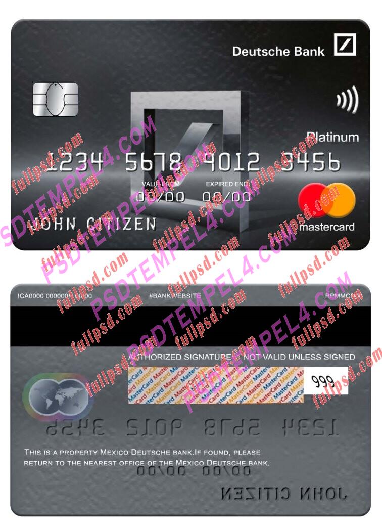 Mexico Deutsche bank Mastercard platinum PSD