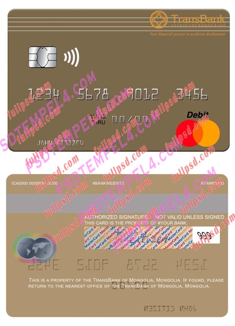 Mongolia TransBank of Mongolia Mastercard PSD