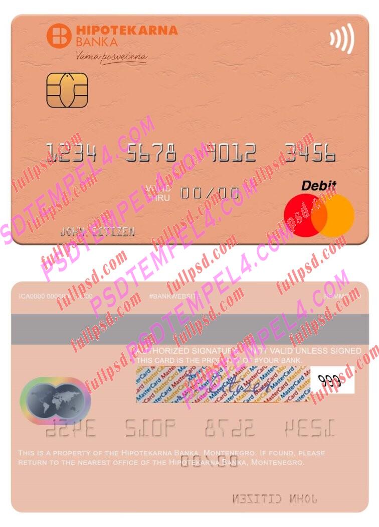Montenegro Hipotekarna Banka Mastercard PSD