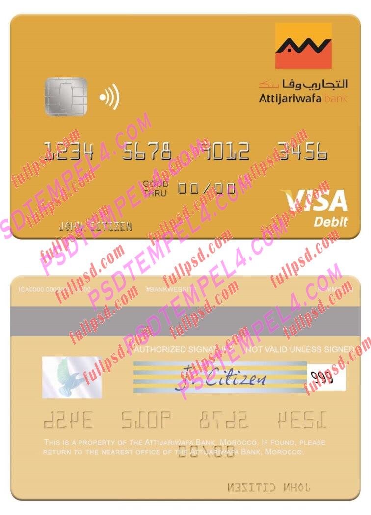 Morocco Attijariwafa Bank visa debit card PSD
