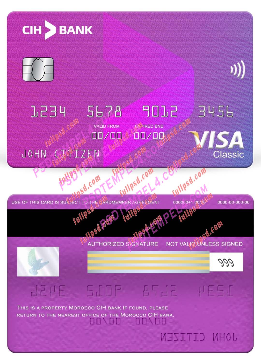 Morocco CIH bank visa classic card PSD