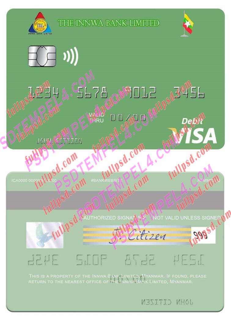 Myanmar Innwa Bank Limited visa debit card PSD
