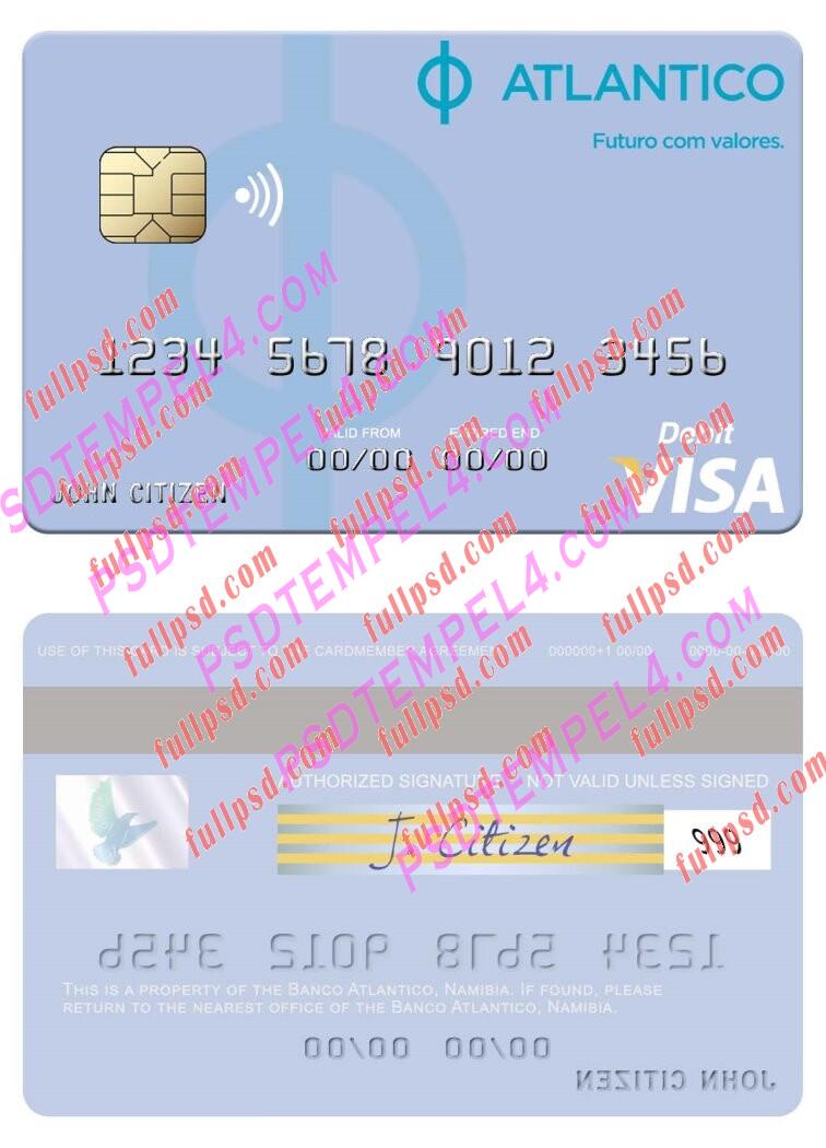 Namibia Banco Atlantico visa debit card PSD