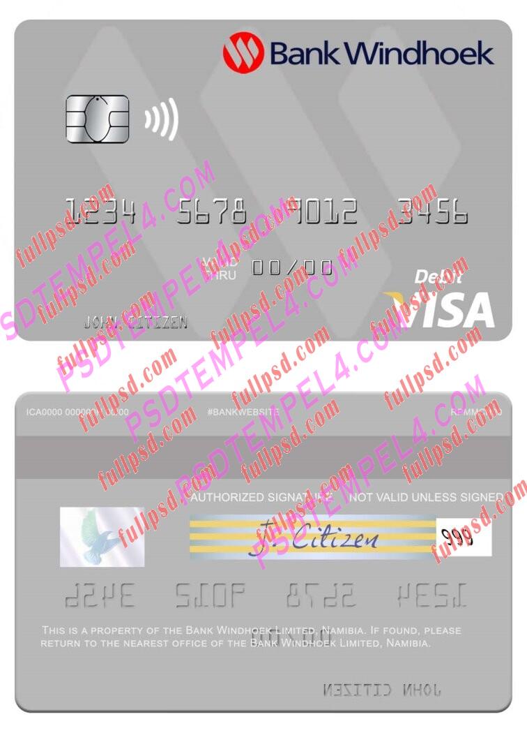 Namibia Bank Windhoek Limited visa debit card PSD