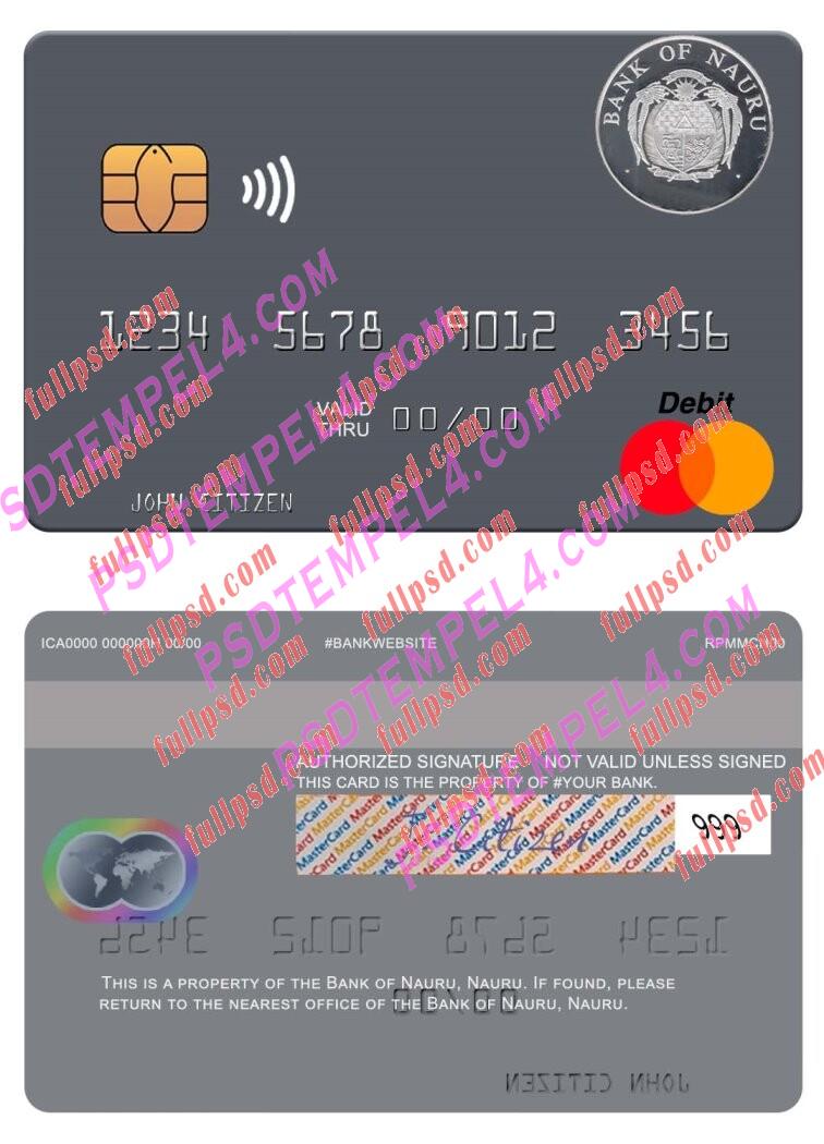 Nauru Bank of Nauru Mastercard PSD