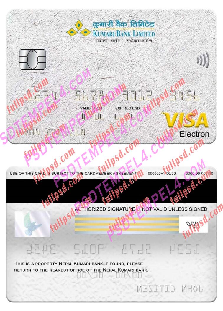 Nepal Kumari Bank visa electron card PSD