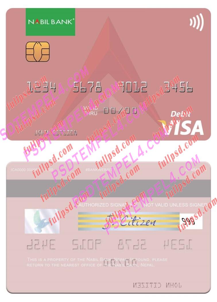 Nepal Nabil Bank visa debit card PSD
