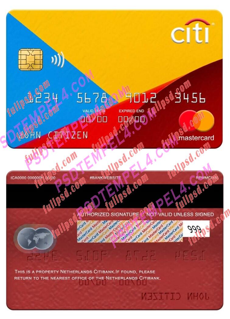 Netherlands Citibank Mastercard PSD