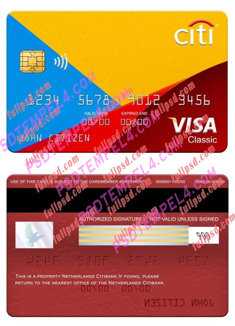 Netherlands Citibank visa classic card PSD