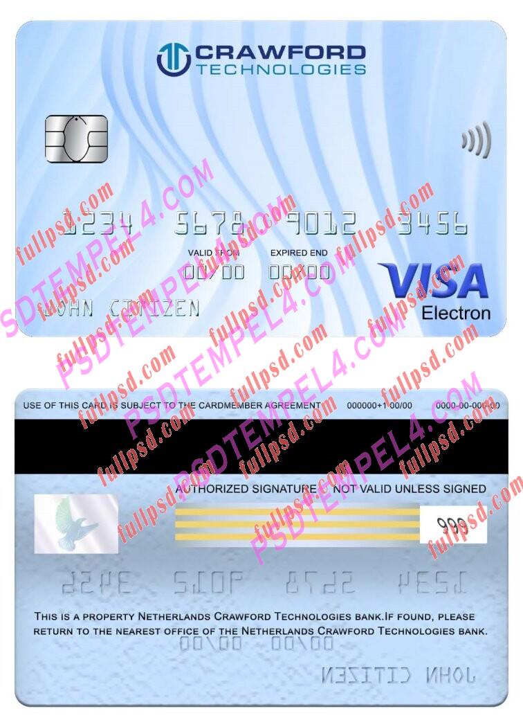 Netherlands Holland Crawford Technologies Bank visa electron card PSD