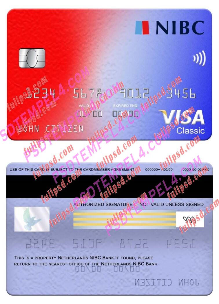 Netherlands NIBC Bank visa classic card PSD