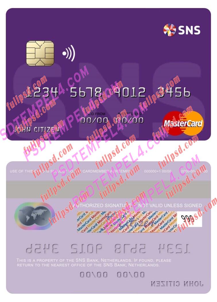 Netherlands SNS Bank Mastercard PSD