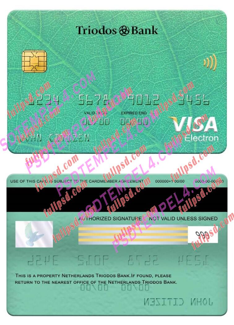 Netherlands Triodos Bank visa electron card PSD