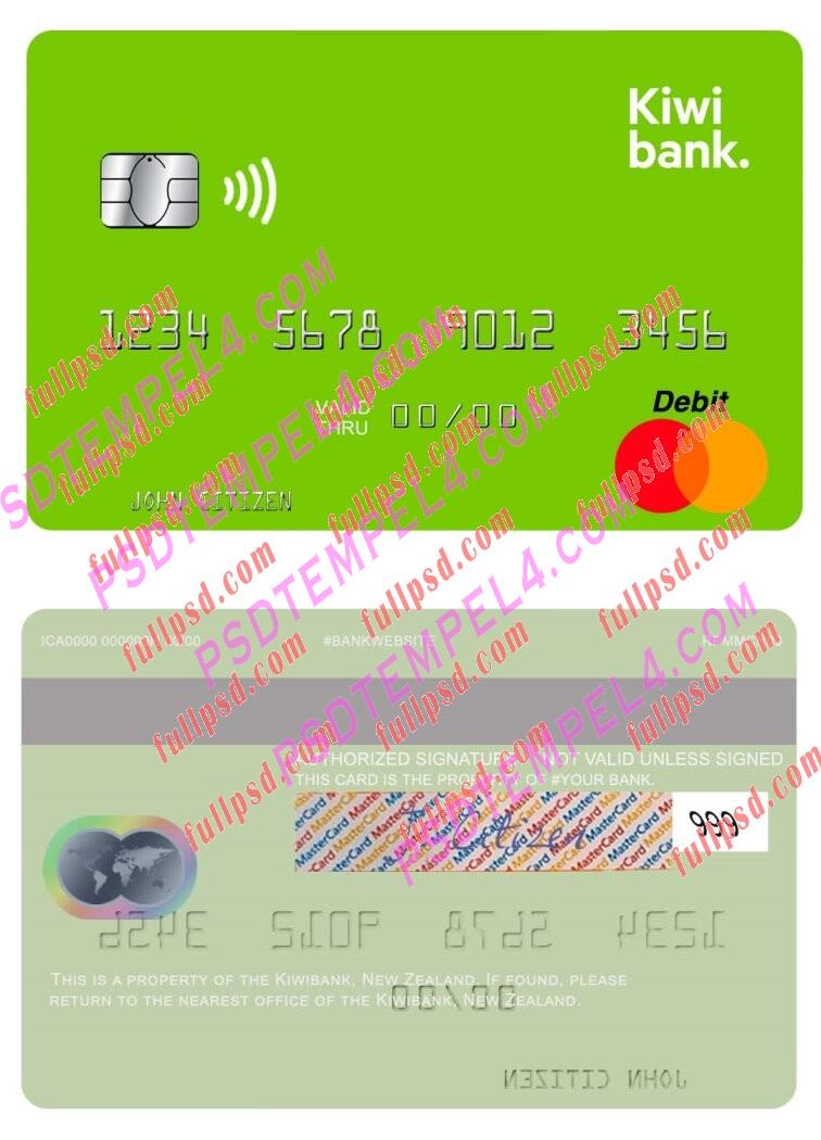 New Zealand Kiwibank Mastercard PSD