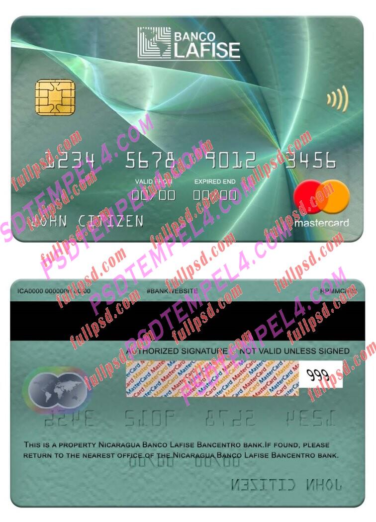 Nicaragua Banco Lafise Bancentro bank Mastercard PSD