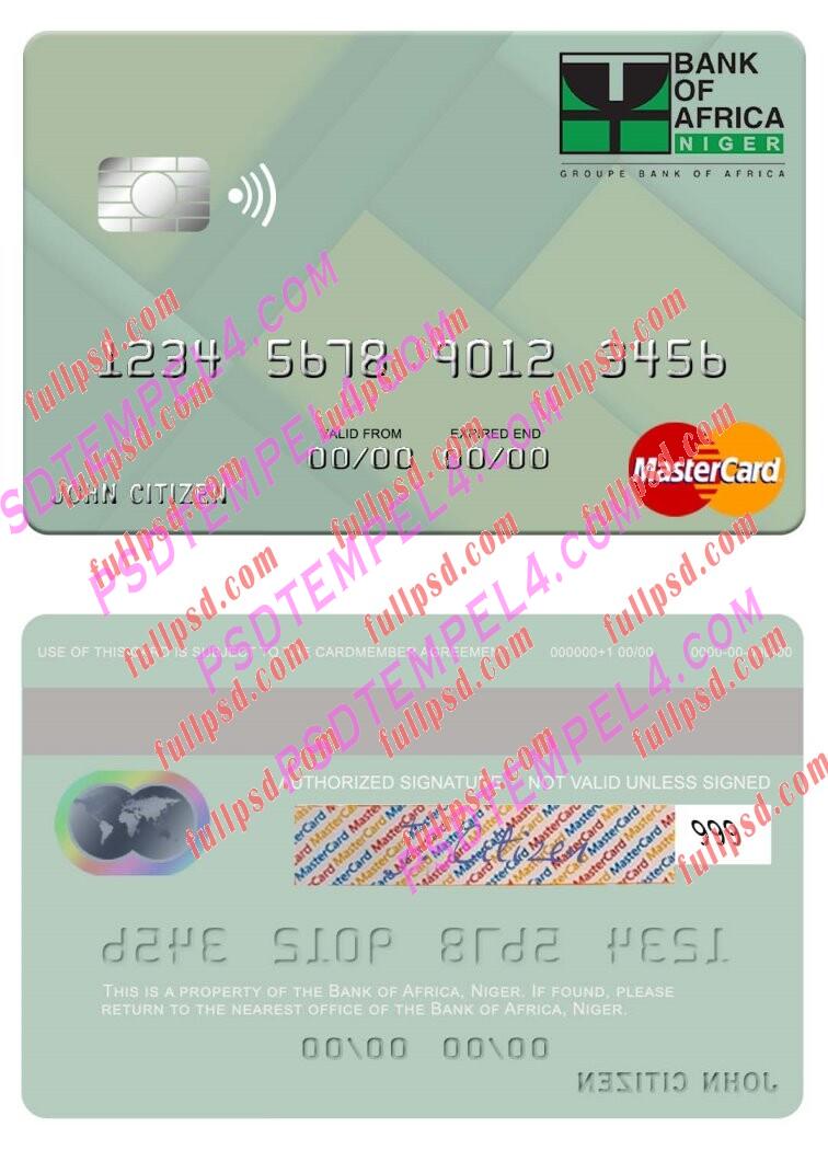 Niger Bank of Africa Mastercard PSD