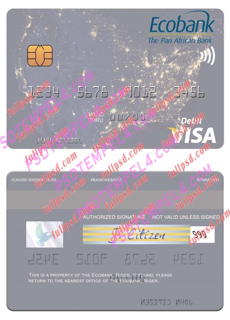 Niger Ecobank visa debit card PSD