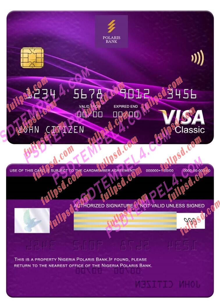 Nigeria Polaris Bank visa classic card PSD