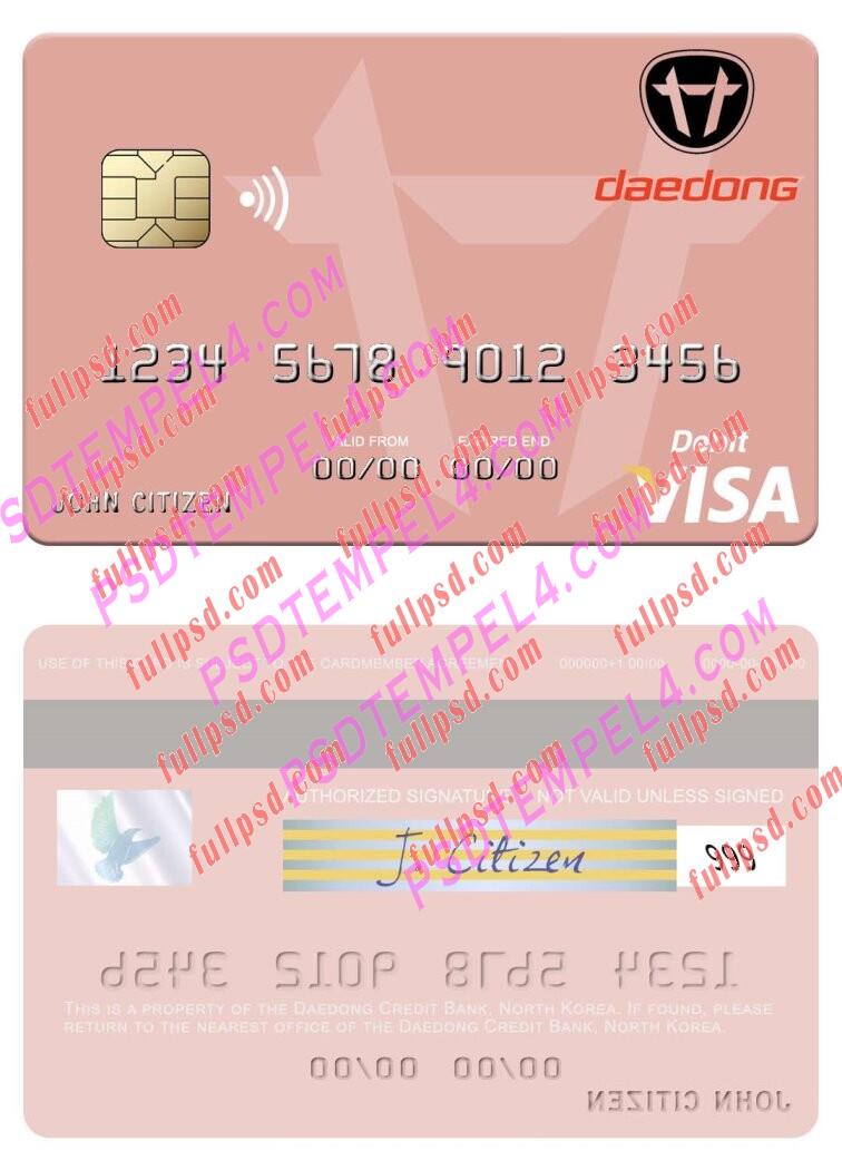North Korea Daedong Credit Bank visa debit card PSD