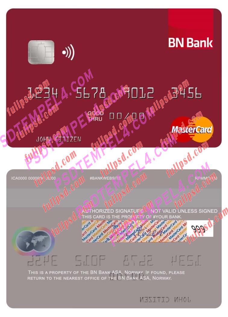 Norway BN Bank ASA Mastercard PSD