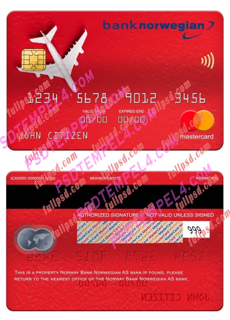 Norway Bank Norwegian AS bank Mastercard PSD