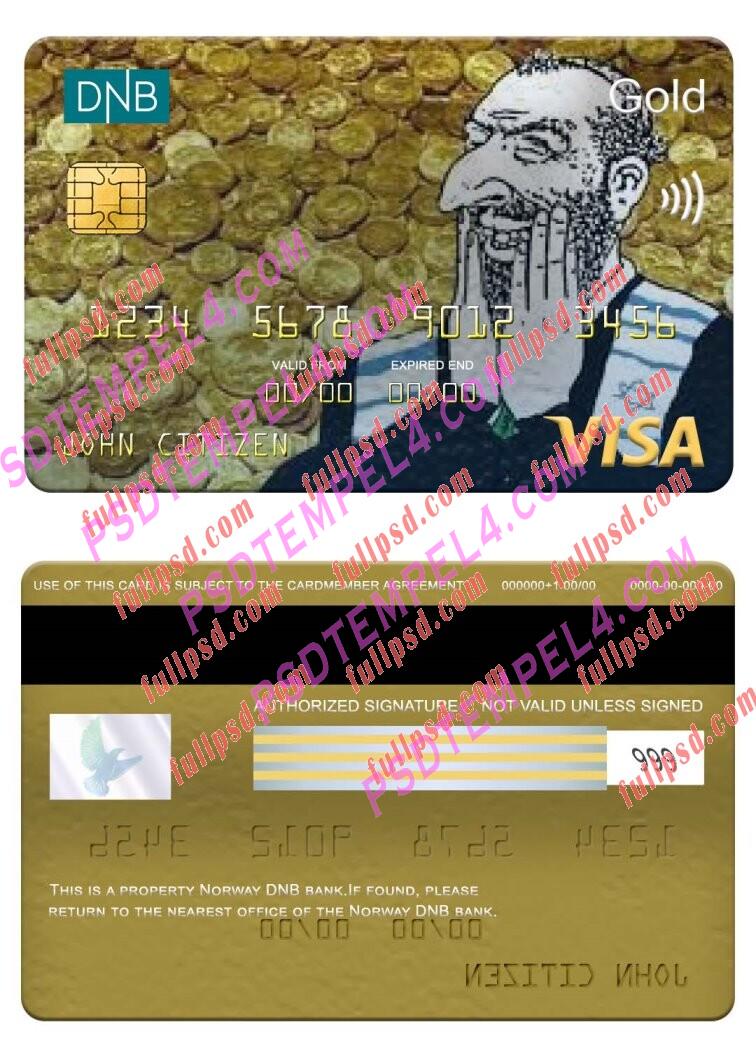 Norway DNB bank visa gold card PSD