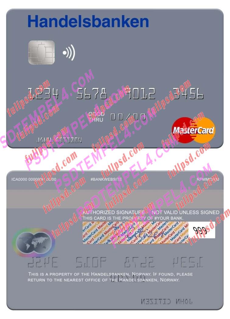 Norway Handelsbanken Mastercard PSD