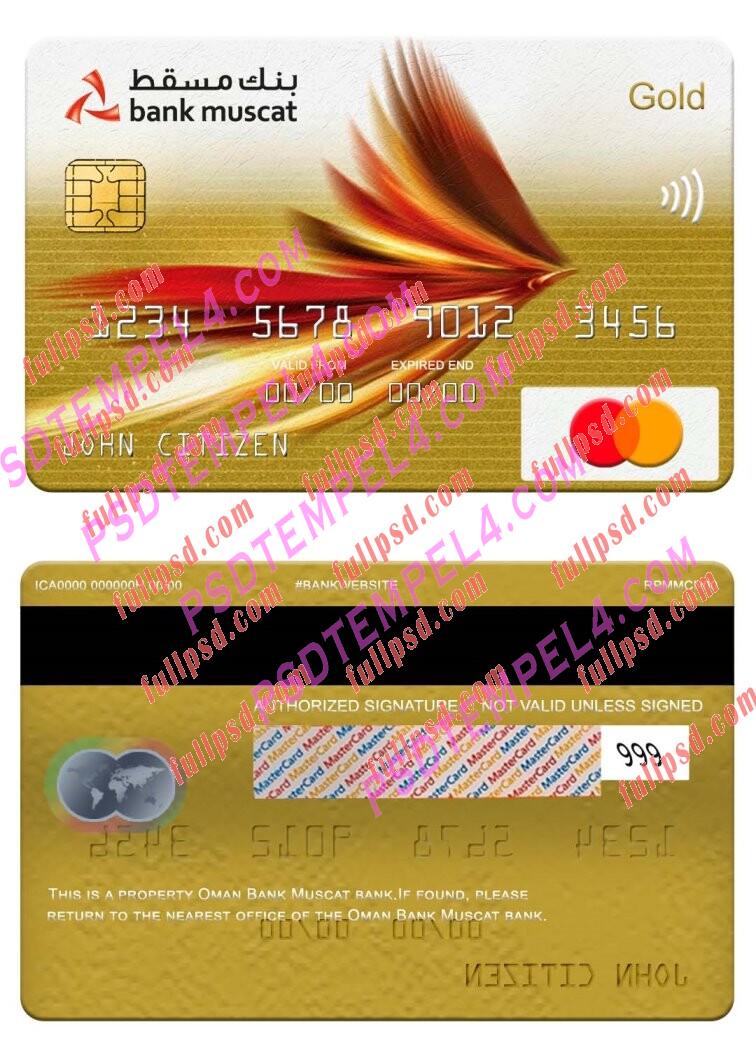 Oman Bank Muscat bank Mastercard gold PSD