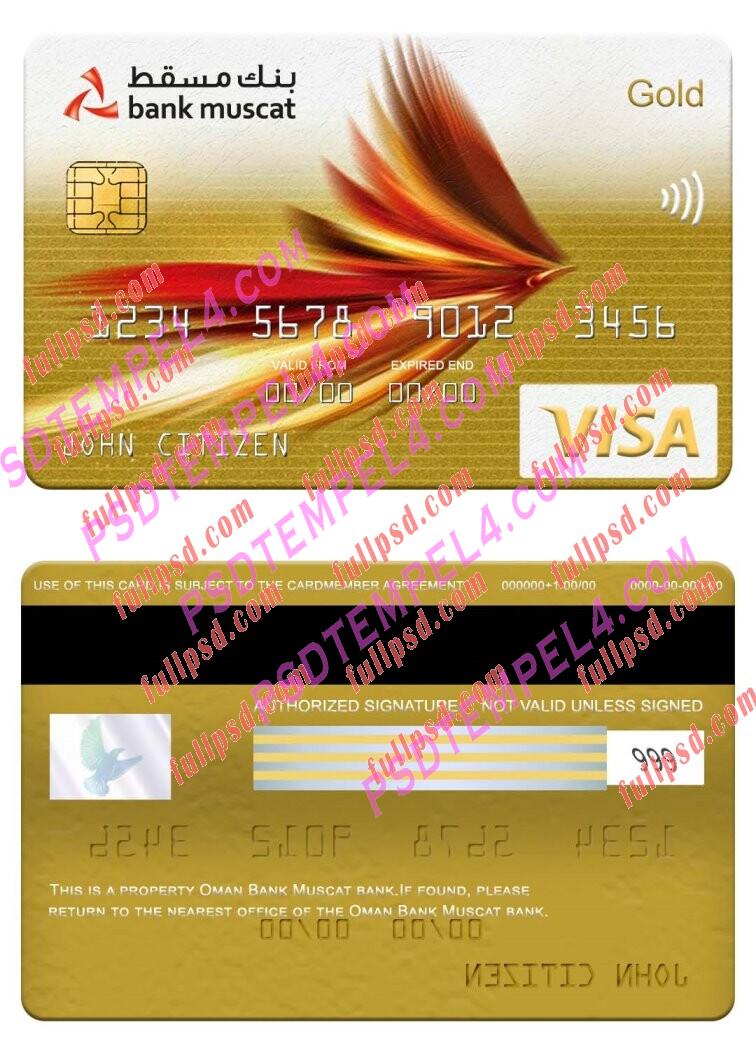 Oman Bank Muscat bank visa gold card PSD
