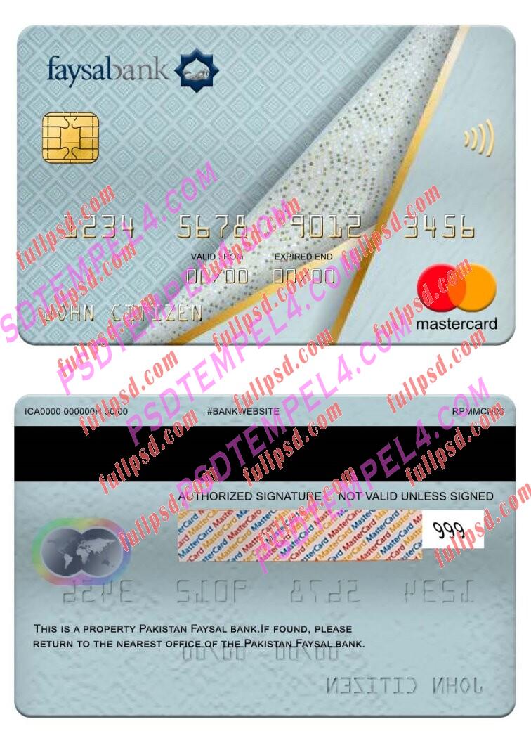 Pakistan Faysal bank Mastercard PSD