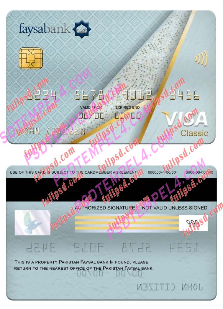 Pakistan Faysal bank visa classic card PSD