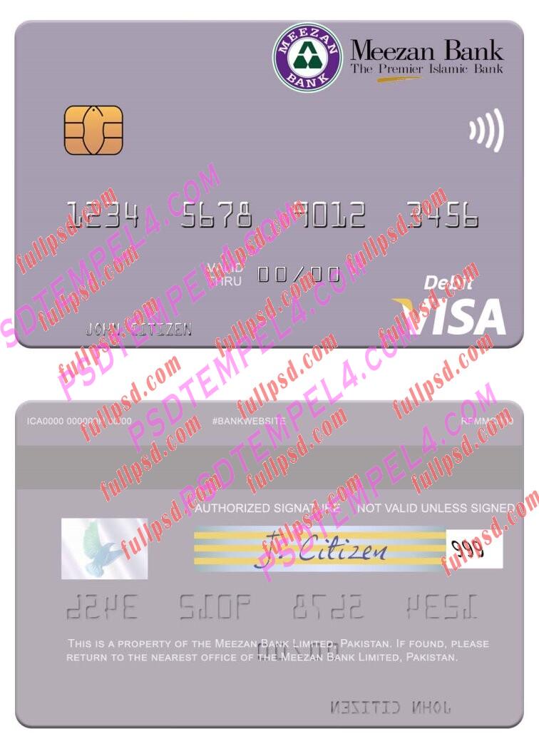 Pakistan Meezan Bank Limited visa debit card PSD