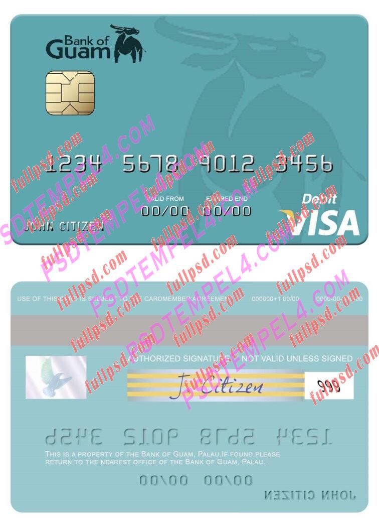 Palau Bank of Guam visa debit card PSD
