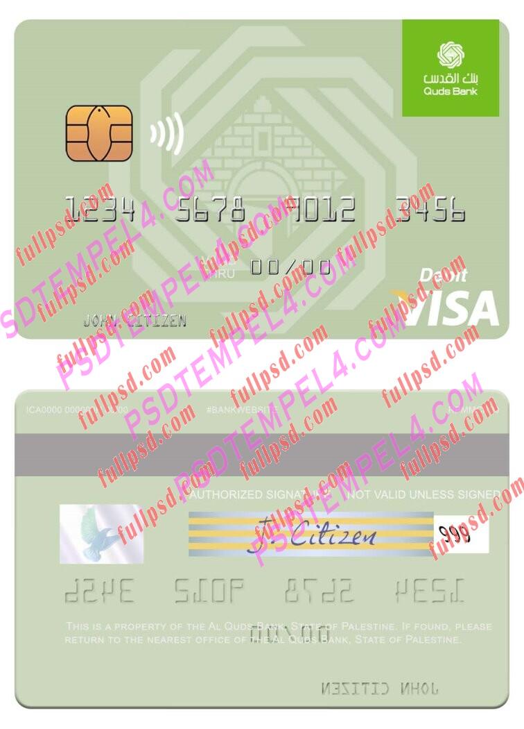 Palestine Al Quds Bank visa debit card PSD