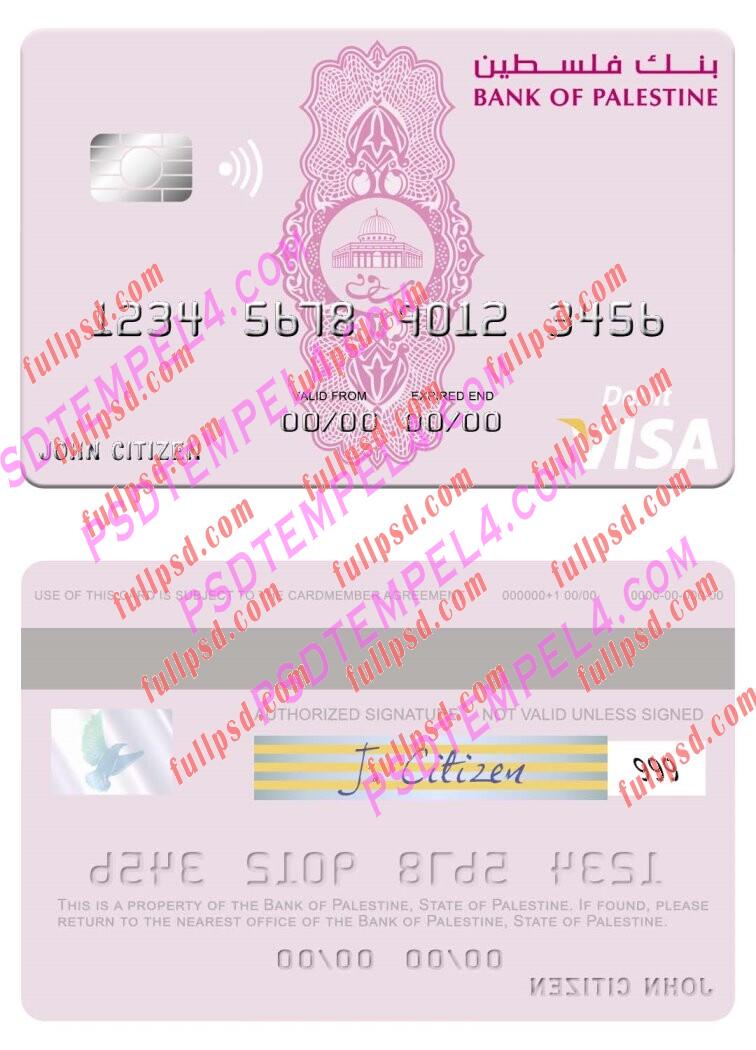 Palestine Bank of Palestine visa debit card PSD